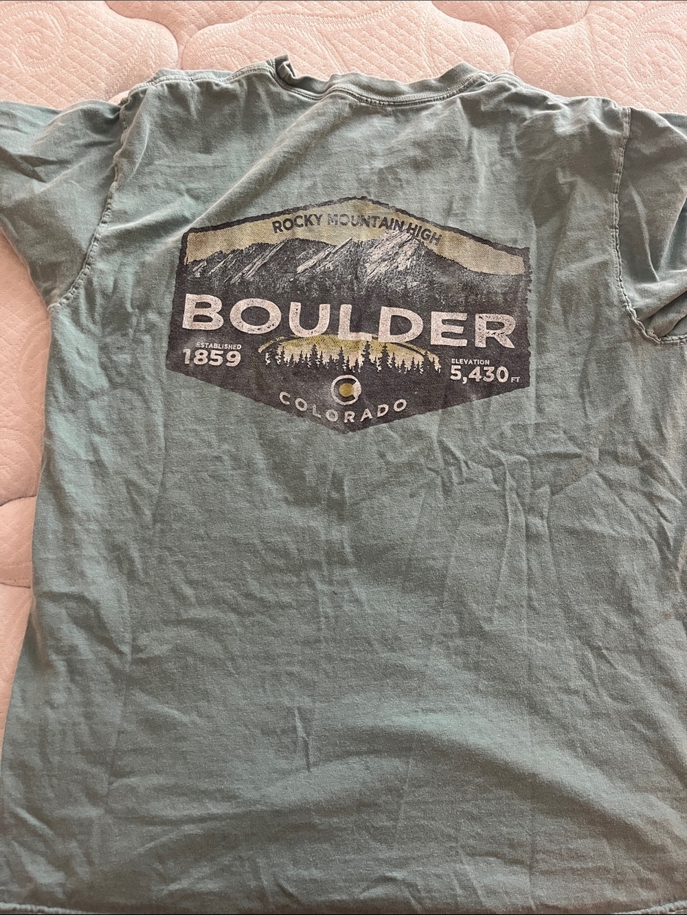Boulder Colorado Graphic Tee - Sage Green Shirt